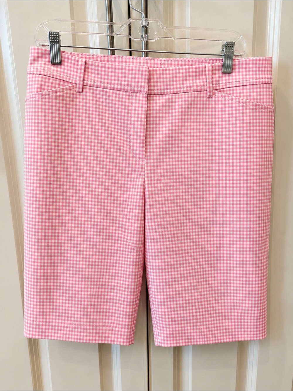 Talbots Perfect Short Women's Pink Gingham Shorts 10